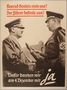 Poster of Adolf Hitler and Konrad Henlein shaking hands after the annexation of the Sudetenland