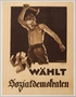 German Social Democratic Party election poster with a man smashing a swastika with a hammer