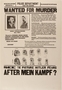 Satirical, Hitler wanted for murder poster
