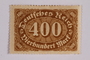 Postage stamp, 500 mark, issued in Germany during hyperinflation in the Weimar Republic