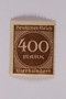 Postage stamp, 400 mark, issued in Germany during hyperinflation in the Weimar Republic