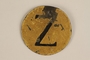 Yellow metal badge with Croatian Z for Jew worn by a Sephardic Jew