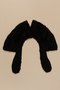 Black fetal horse fur coat collar with tear drop ends brought to the US by a Jewish family fleeing German occupied Poland