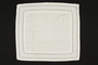 White square cotton pillowcase with a cutwork border brought to the US by a Jewish family fleeing German occupied Poland