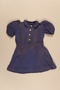 Dark blue dress with black stripes worn by a young Jewish refugee during her voyage to the US