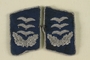 Pair of blue and silver collar tabs for a Luftwaffe Hauptmann [Captain] acquired by a US soldier