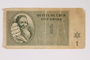 Theresienstadt ghetto-labor camp scrip, 1 krone, acquired by Kindertransport refugee