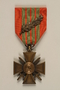 French Croix de Guerre with bronze palm awarded to a German Jewish resistance fighter