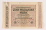 Weimar Germany, 10 billion mark note, saved by German Jewish refugee