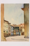 Watercolor painting of a street scene by Jacob J. Barosin