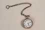 H. Moser & Cie silver pocket watch with chain owned by German Jewish US soldier