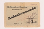 Buchenwald Aussenkommando slave labor camp scrip, value 1 Reichsmark, received by a Polish Jewish inmate