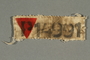 Red triangle badge with the letter P worn by a concentration camp inmate