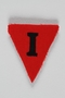 Unused red triangle concentration camp prisoner patch with a black letter I found by US forces
