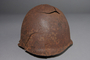 Damaged Soviet Army Ssh40 combat helmet recovered postwar in Latvia