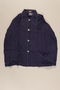 Man’s dark blue pajama shirt given to a Czech Jewish inmate of Theresienstadt by another inmate