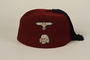 Waffen SS red fez acquired by a US soldier