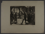 Leo Haas aquatint of prisoners assembled to view a hanging