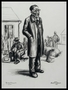 Charcoal drawing by David Friedman of a Jewish man from a suburb of Prague waiting for deportation