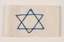 White armband with a blue embroidered Star of David worn by a Polish Jewish youth