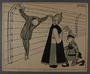 Leo Haas illustration of the Pope blessing Himmler for crucifying an inmate on barbed wire