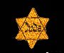 Yellow cloth Star of David badge with Jude printed in center