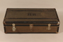 Large flat top trunk monogrammed HB used by a German Jewish refugee