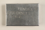 Handmade aluminum box incised with the name of a concentration camp inmate found by another inmate