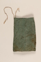 Green drawstring cloth pouch brought to the US by a German Jewish refugee