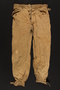 Brown knee length tapered pants brought to the US by a German Jewish refugee