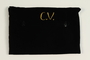 Blue velvet tallit pouch with an embroidered monogram owned by a German Jewish refugee