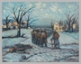 Autobiographical oil painting by David Friedman of freed prisoners homeward bound