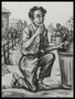 Autobiographical charcoal drawing by David Friedman of a starving man eating from a ghetto garbage can