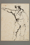Drawing by Alexander Bogen of a partisan gesturing with his right arm