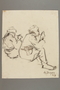 Drawing by Alexander Bogen of two partisans eating