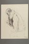 Drawing by Alexander Bogen of a man sitting in a heavy coat