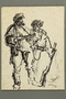 Drawing by Alexander Bogen of two partisans standing in conversation