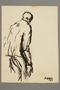 Drawing by Alexander Bogen of a man standing in a stooped posture