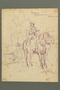 Drawing by Alexander Bogen of a partisan on a horse