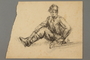 Drawing by Alexander Bogen of a partisan with an amputated left leg