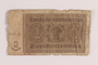 Weimar Germany, 2 Rentenmark note saved by an Austrian Jewish refugee