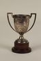 Shanghai Polo Club silver trophy cup with wooden base awarded to a German Jewish businessman in Shanghai