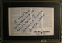 Framed annotated article from the 65th Halbert newsletter saved by a US soldier