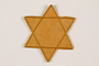 Yellow cloth Star of David badge with a blank center