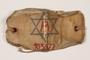 Arbeitsjude [Jewish worker] armband with a Star of David worn in the Boryslaw labor camp