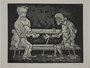 Plate 15, Herbert Sandberg series, Der Weg: portrait of the artist when young sharing his bread with a starving man