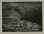 Drypoint etching by Lea Grundig of lifeless figures spread over the earth