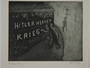 Plate 29, Herbert Sandberg series, Der Weg: a man painting Anti-Nazi graffitti