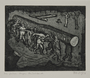 Plate 47, Herbert Sandberg series, Der Weg: uniformed inmates carry a huge log