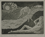 Plate 62, Herbert Sandberg series, Der Weg: man gazes in relief at Peace and the Elbe